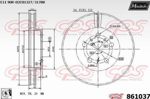 Maxtech 861037.0080 - Тормозной диск autospares.lv