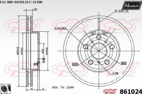 Maxtech 861024.0060 - Тормозной диск autospares.lv