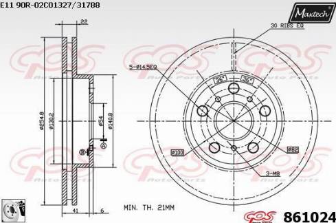 Maxtech 861024.0080 - Тормозной диск autospares.lv