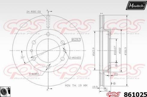 Maxtech 861025.0060 - Тормозной диск autospares.lv