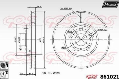 Maxtech 861021.6060 - Тормозной диск autospares.lv