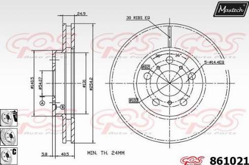 Maxtech 861021.6980 - Тормозной диск autospares.lv