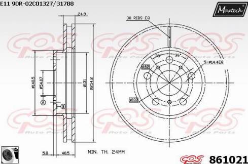 Maxtech 861021.0060 - Тормозной диск autospares.lv