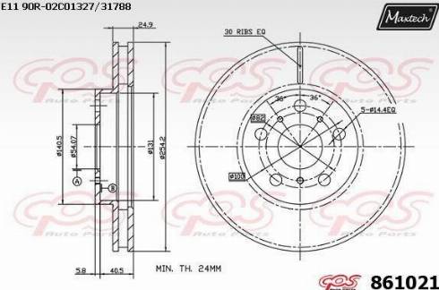 Maxtech 861021.0000 - Тормозной диск autospares.lv