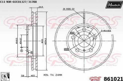 Maxtech 861021.0080 - Тормозной диск autospares.lv