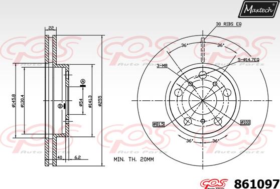 Maxtech 861021 - Тормозной диск autospares.lv