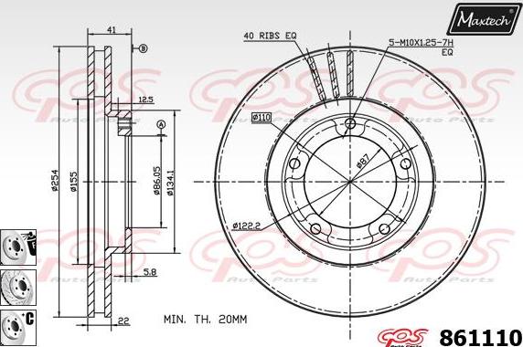 Maxtech 871088 - Тормозной диск autospares.lv