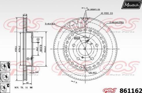 Maxtech 861162.6980 - Тормозной диск autospares.lv