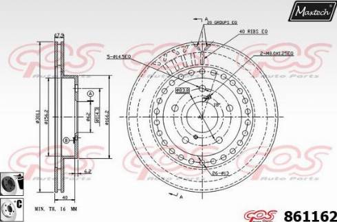 Maxtech 861162.6060 - Тормозной диск autospares.lv