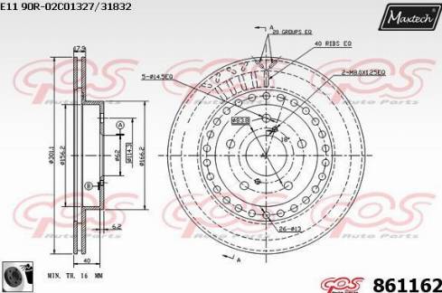 Maxtech 861162.0060 - Тормозной диск autospares.lv