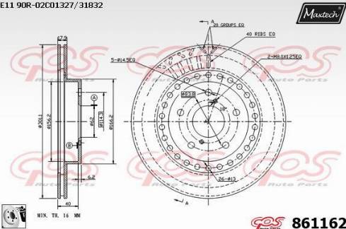 Maxtech 861162.0080 - Тормозной диск autospares.lv