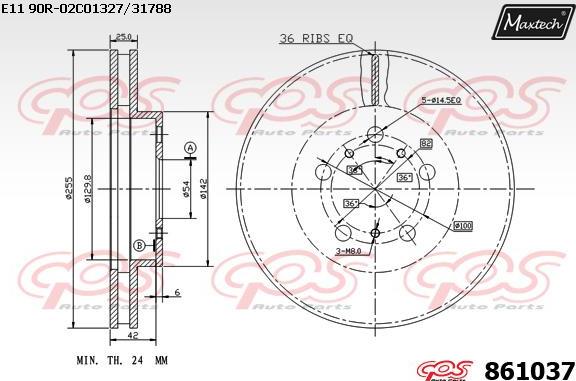 Maxtech 861104 - Тормозной диск autospares.lv