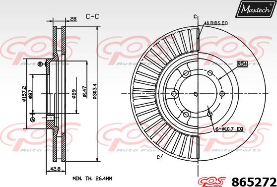 Maxtech 861105 - Тормозной диск autospares.lv