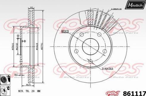 Maxtech 861117.6060 - Тормозной диск autospares.lv