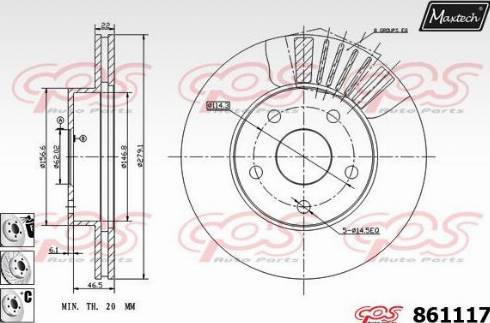 Maxtech 861117.6880 - Тормозной диск autospares.lv