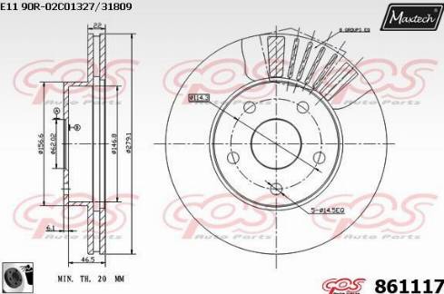 Maxtech 861117.0060 - Тормозной диск autospares.lv