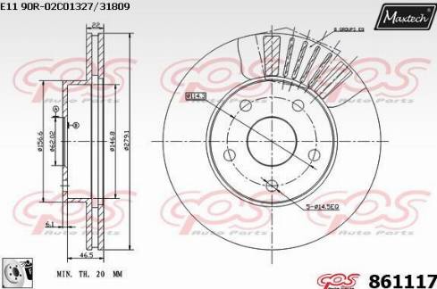 Maxtech 861117.0080 - Тормозной диск autospares.lv