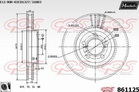 Maxtech 861125.0060 - Тормозной диск autospares.lv