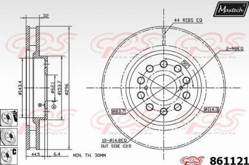 Maxtech 861121.6980 - Тормозной диск autospares.lv