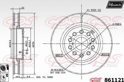 Maxtech 861121.6060 - Тормозной диск autospares.lv