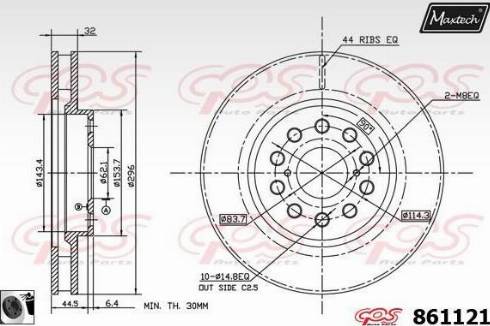 Maxtech 861121.0060 - Тормозной диск autospares.lv