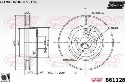 Maxtech 861128.0060 - Тормозной диск autospares.lv