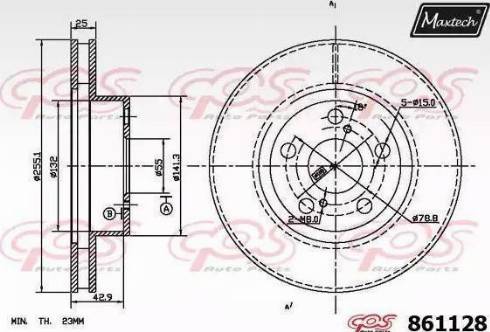 Maxtech 861128.6980 - Тормозной диск autospares.lv