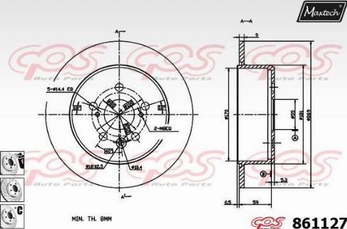 Maxtech 861127.6980 - Тормозной диск autospares.lv