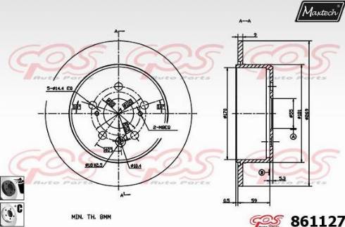 Maxtech 861127.6060 - Тормозной диск autospares.lv