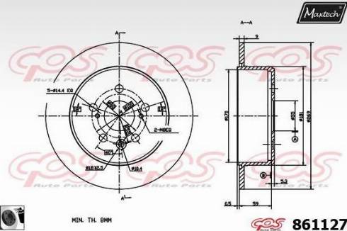 Maxtech 861127.0060 - Тормозной диск autospares.lv