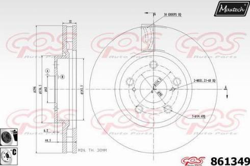 Maxtech 861349.6060 - Тормозной диск autospares.lv