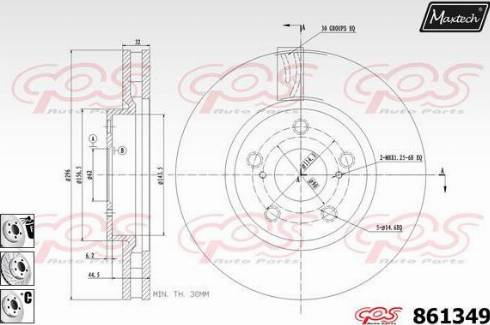 Maxtech 861349.6880 - Тормозной диск autospares.lv