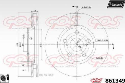 Maxtech 861349.0060 - Тормозной диск autospares.lv