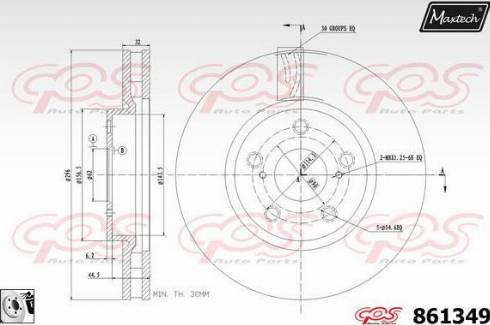 Maxtech 861349.0080 - Тормозной диск autospares.lv