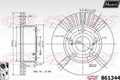 Maxtech 861344.6060 - Тормозной диск autospares.lv