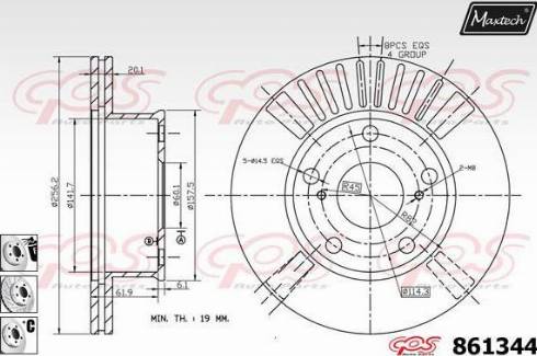 Maxtech 861344.6880 - Тормозной диск autospares.lv