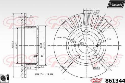 Maxtech 861344.0060 - Тормозной диск autospares.lv