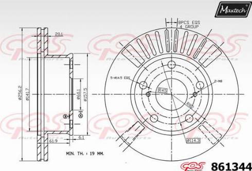 Maxtech 861344.0000 - Тормозной диск autospares.lv