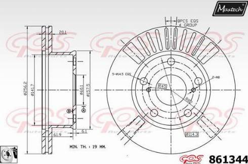 Maxtech 861344.0080 - Тормозной диск autospares.lv