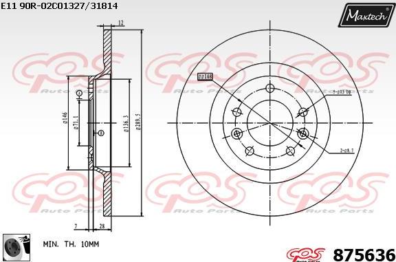 Maxtech 861344 - Тормозной диск autospares.lv