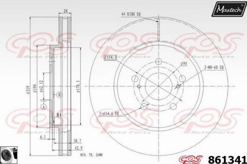 Maxtech 861341.0060 - Тормозной диск autospares.lv