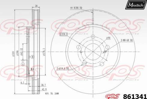 Maxtech 861341.0000 - Тормозной диск autospares.lv