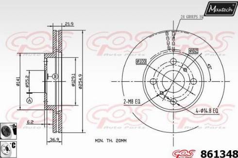 Maxtech 861348.6060 - Тормозной диск autospares.lv