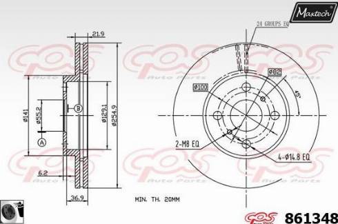 Maxtech 861348.0060 - Тормозной диск autospares.lv