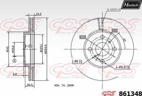 Maxtech 861348.0000 - Тормозной диск autospares.lv