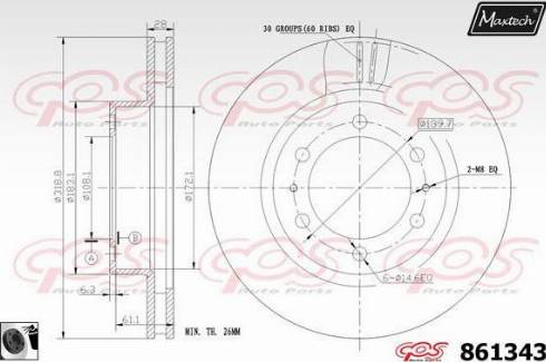 Maxtech 861343.0060 - Тормозной диск autospares.lv