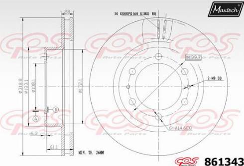 Maxtech 861343.0000 - Тормозной диск autospares.lv