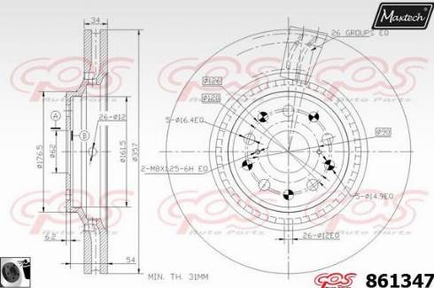 Maxtech 861347.0060 - Тормозной диск autospares.lv