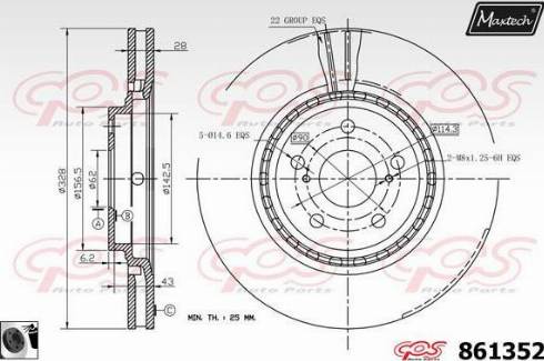 Maxtech 861352.0060 - Тормозной диск autospares.lv