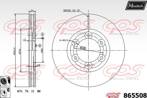 Maxtech 861352 - Тормозной диск autospares.lv